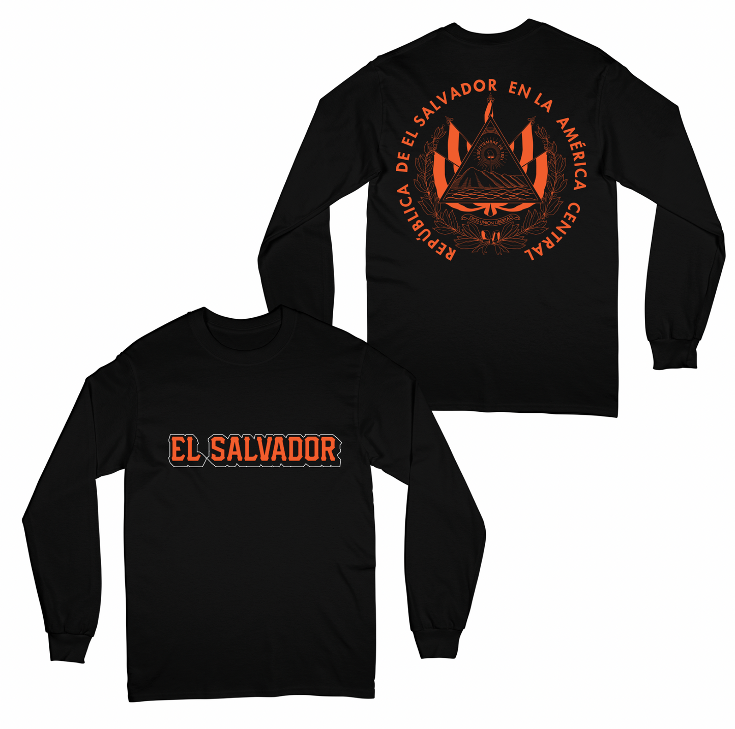 El Salvador "Black/Orange" Long Sleeve Tee