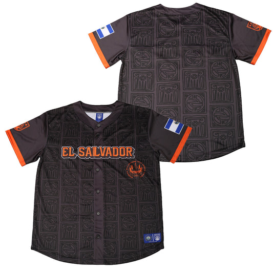 El Salvador "Black/Orange" Baseball Jersey "Includes Ticket"