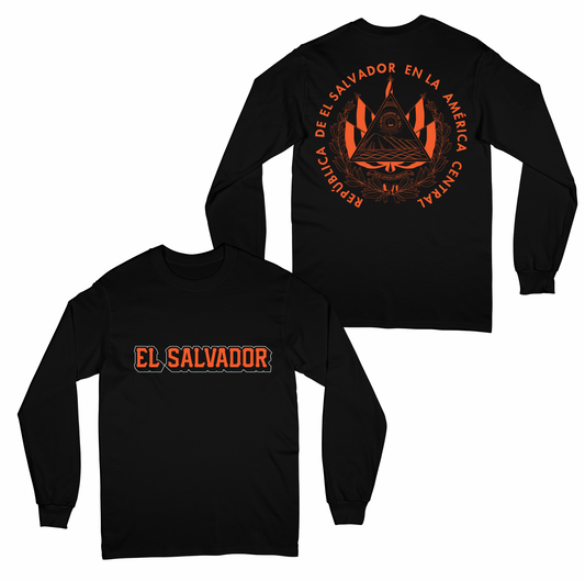 El Salvador "Black/Orange" Long Sleeve Tee
